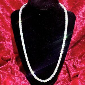 New 5mm Moissanite Diamond Tennis Necklace (.5 carat) Grade D - VVS1 (22 inches)